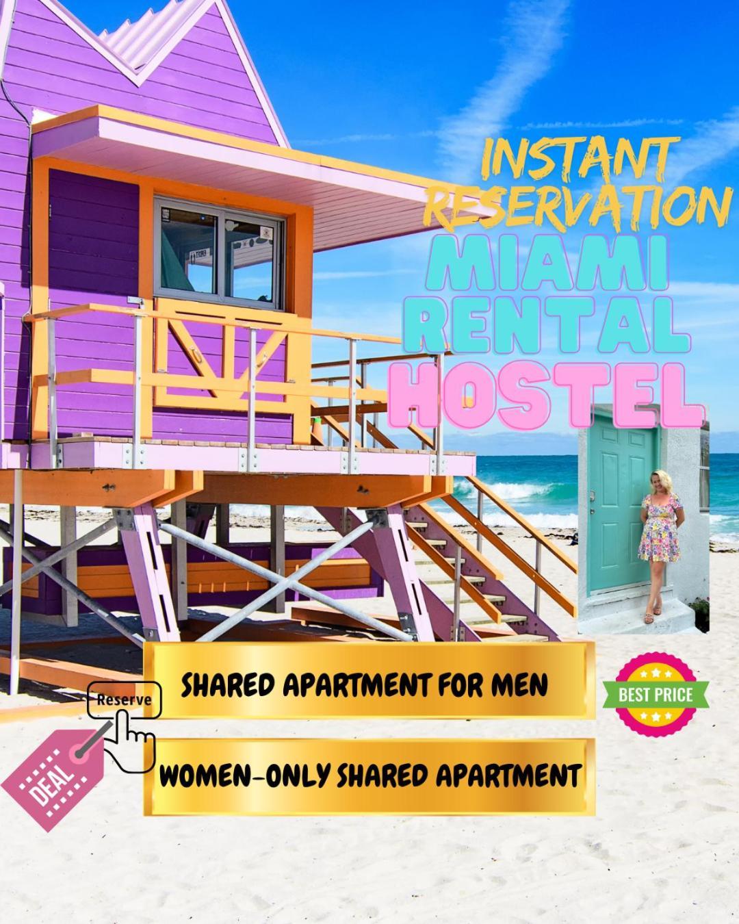 103 Miami Shared Rooms For Men Central Comfortable, Affordable מראה חיצוני תמונה